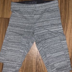 grey and white garage leggings